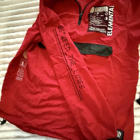 Brooklyn Clothing Jacket Mens M Red Lightweight Hoodie Streetwear Tokyo - Picture 4 of 12